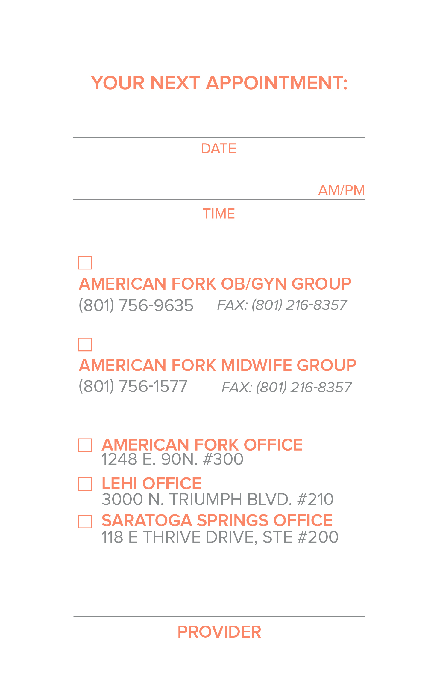 Marketing Database - Valley Women's Health